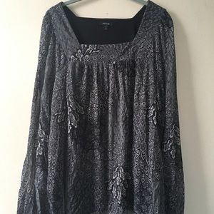 Apt.9 Gray and Black peasant top-1X.